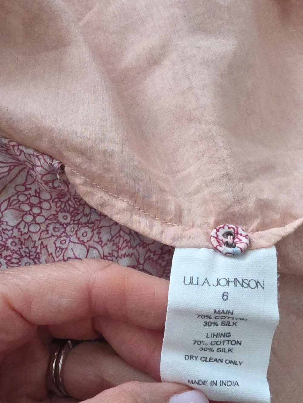 ULLA JOHNSON Jude Dress‎ Cotton Silk Shirt Dress
